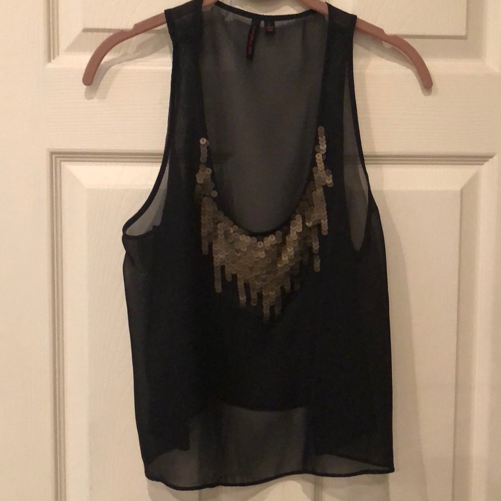 Sheer black tank top